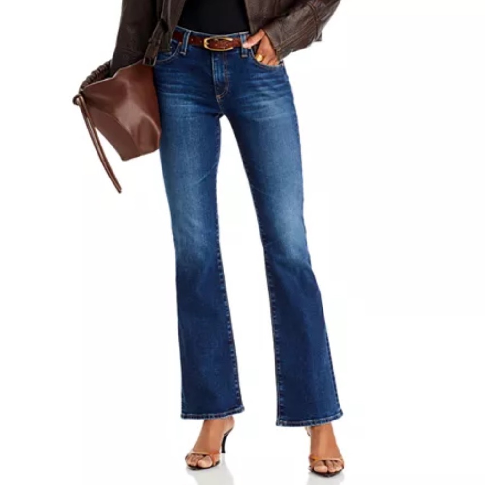 AG Adriano Goldschmied Angel Low-Rise Boot Cut Blue Denim Jeans Size 31 NWT - Picture 1 of 15